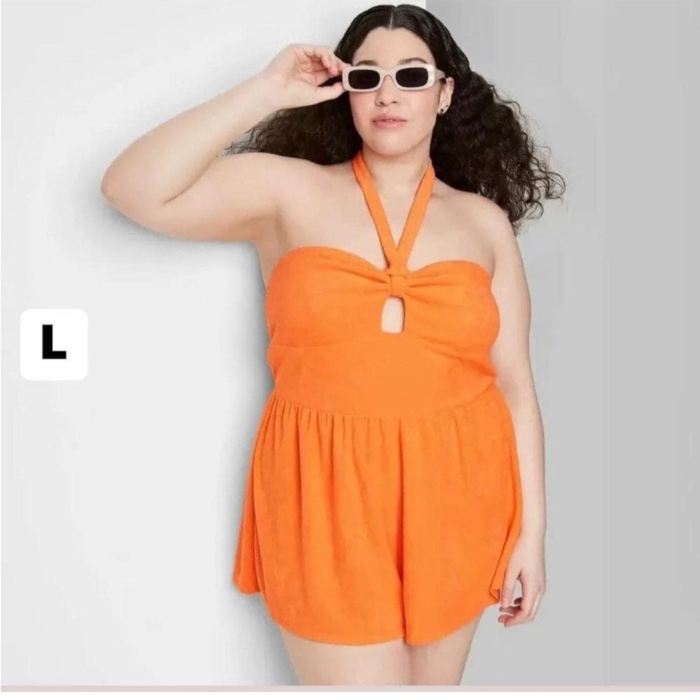 Orange Halter Romper